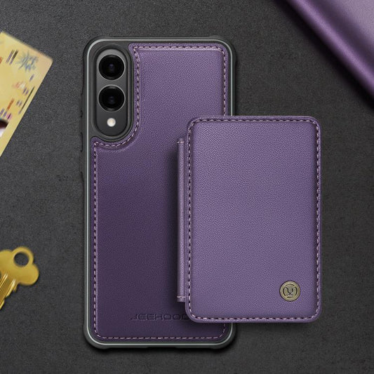 For Samsung Galaxy S25 Edge 5G JEEHOOD J05 Business Magnetic Style RFID Leather Phone Case(Purple) - Galaxy S25 Edge 5G Cases by JEEHOOD | Online Shopping UK | buy2fix