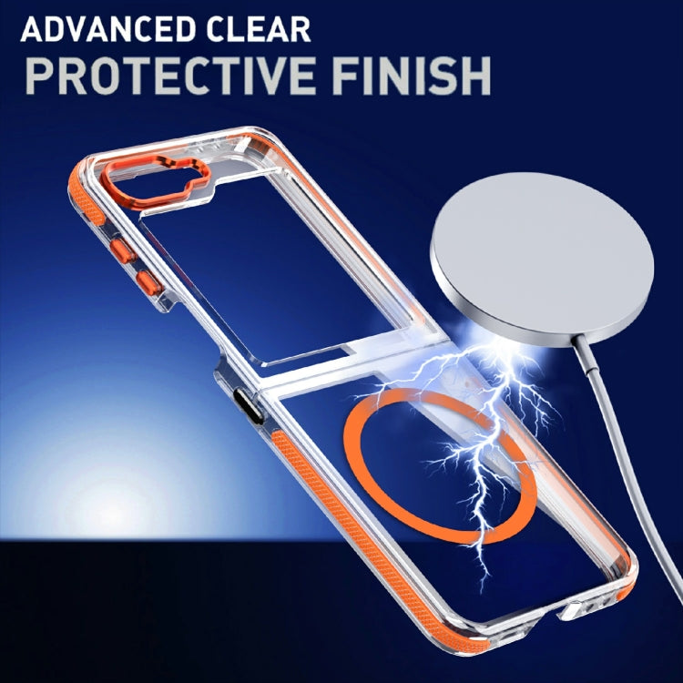 For Samsung Galaxy Z Flip5 Dual-Color Clear Acrylic Hybrid TPU MagSafe Phone Case(Transparent) by buy2fix
