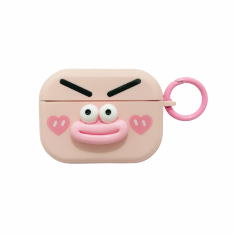 For AirPods Pro 2 Fresh 3D Emoticon Pattern Skin Feel Earbuds Box PC Case(Pink) - For AirPods Pro 2 by buy2fix | Online Shopping UK | buy2fix