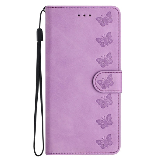 For Samsung Galaxy S25 5G Seven Butterflies Embossed Leather Phone Case(Purple) by buy2fix