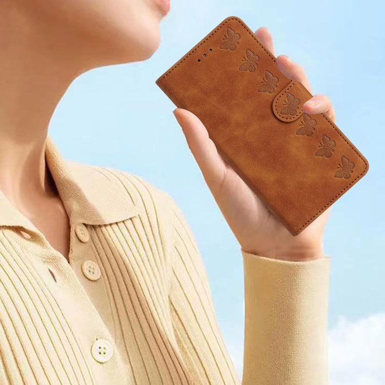 For Samsung Galaxy S25+ 5G Seven Butterflies Embossed Leather Phone Case(Brown) - Galaxy S25+ 5G Cases by buy2fix | Online Shopping UK | buy2fix