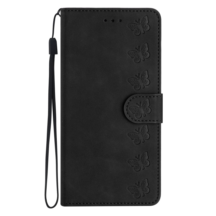 For Samsung Galaxy S25+ 5G Seven Butterflies Embossed Leather Phone Case(Black) - Galaxy S25+ 5G Cases by buy2fix | Online Shopping UK | buy2fix
