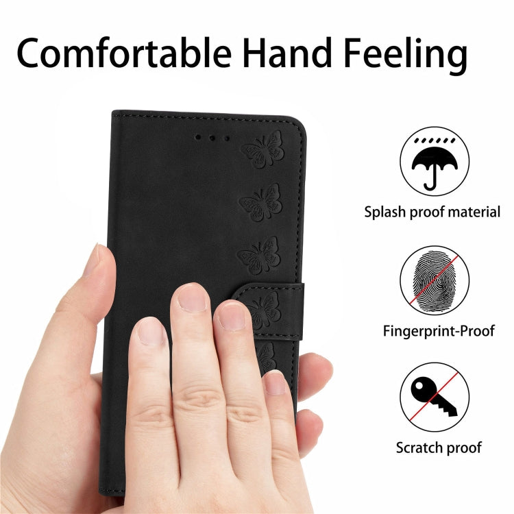 For Samsung Galaxy S25+ 5G Seven Butterflies Embossed Leather Phone Case(Black) - Galaxy S25+ 5G Cases by buy2fix | Online Shopping UK | buy2fix
