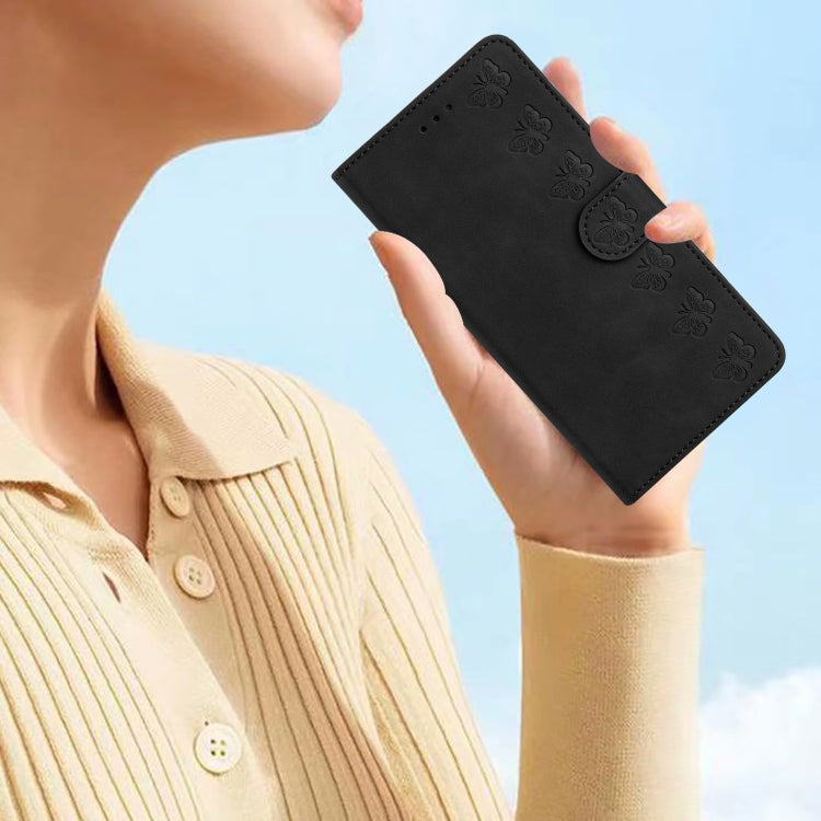 For Samsung Galaxy S25+ 5G Seven Butterflies Embossed Leather Phone Case(Black) - Galaxy S25+ 5G Cases by buy2fix | Online Shopping UK | buy2fix