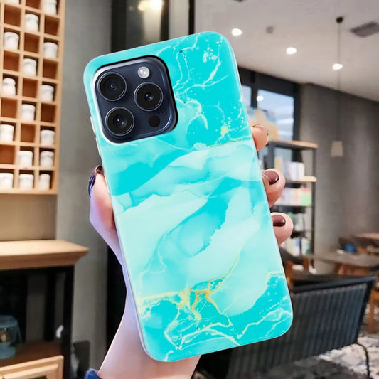 For iPhone 16 Pro IMD Marble TPU Phone Case(Green) by buy2fix