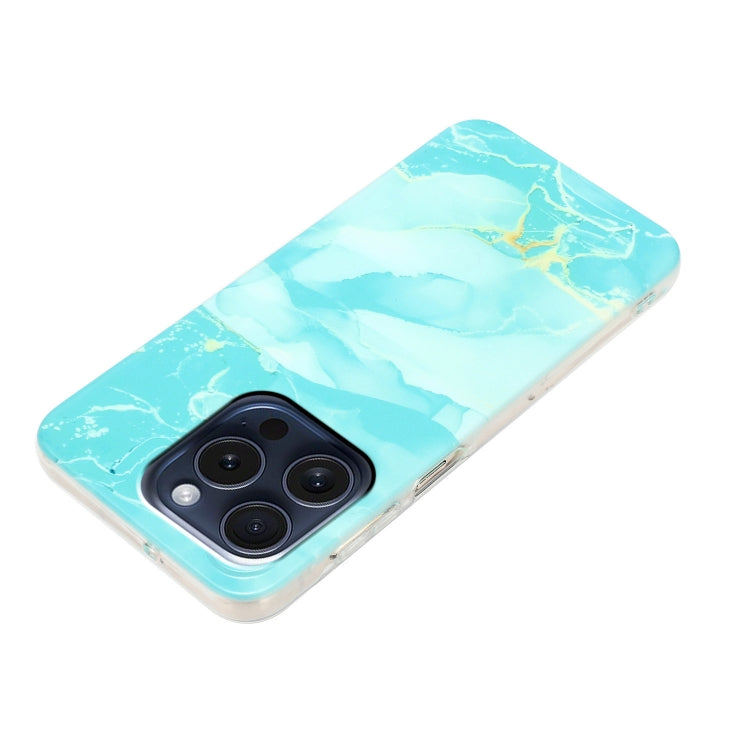 For iPhone 16 Pro IMD Marble TPU Phone Case(Green) by buy2fix