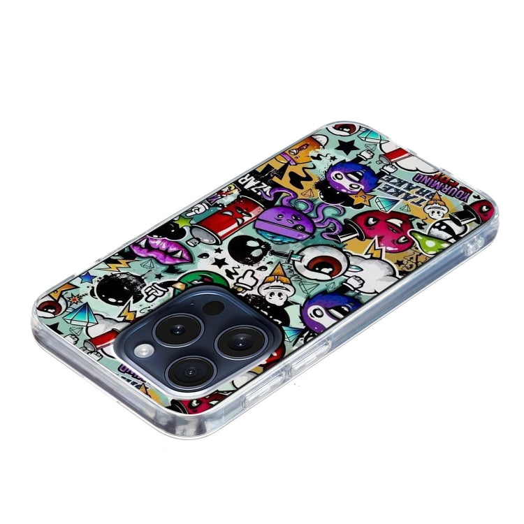 For iPhone 16 Pro Max Colored Drawing Pattern TPU Phone Case(Graffiti) by buy2fix
