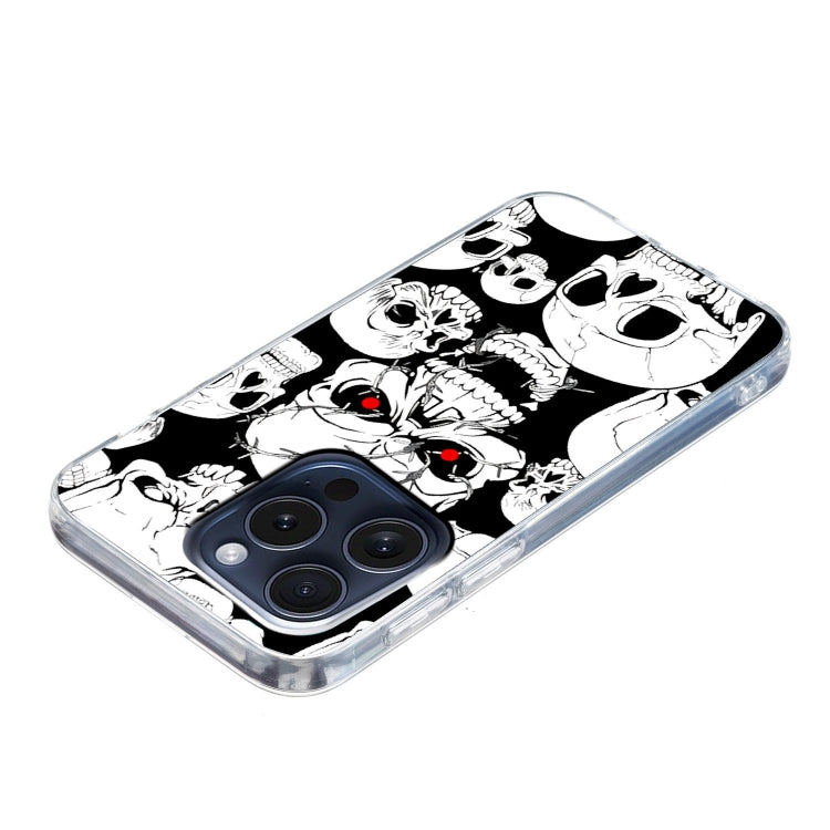 For iPhone 16 Pro Colored Drawing Pattern TPU Phone Case(Skull) by buy2fix