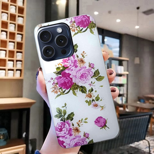 For iPhone 16 Pro Colored Drawing Pattern TPU Phone Case(Rose Flower) by buy2fix