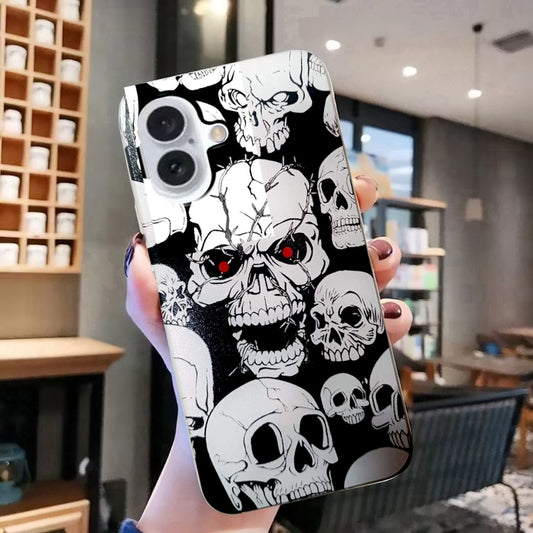 For iPhone 16 Plus Colored Drawing Pattern TPU Phone Case(Skull) by buy2fix