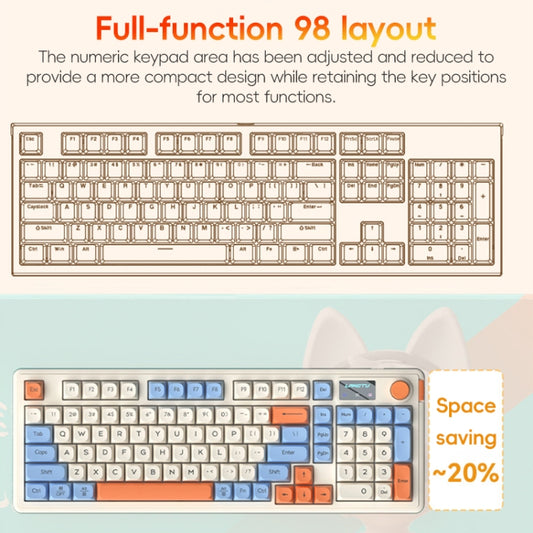 LANGTU L98 Wired RGB Gaming Keyboard(Cream White) by LANGTU