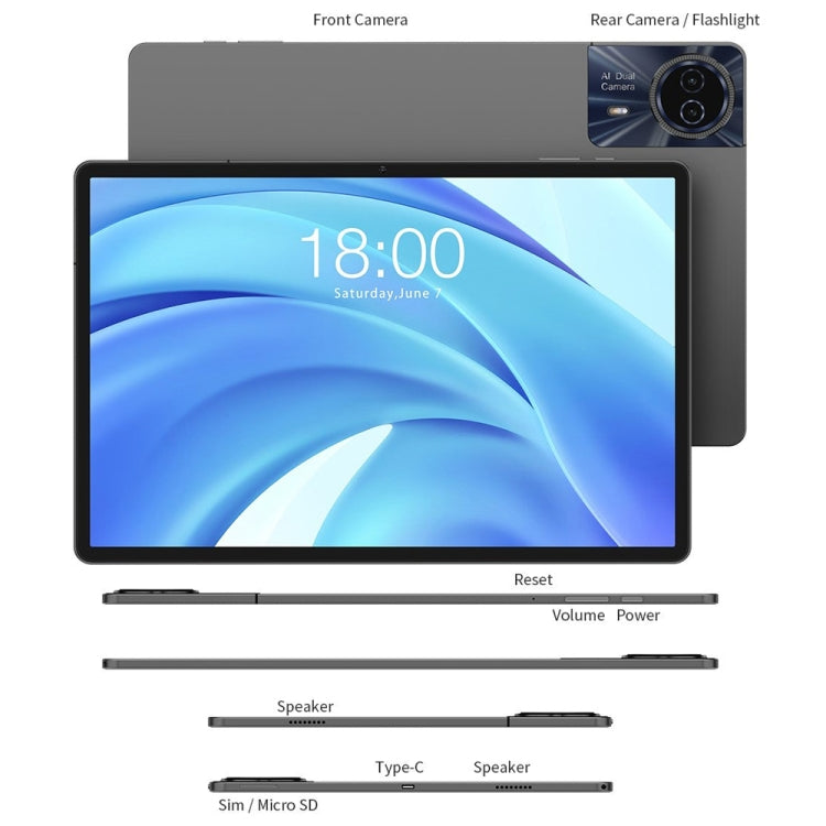 Teclast T50HD Tablet PC 11 inch, 6GB+256GB, Android 14 Unisoc T606 Octa Core, 4G LTE Dual SIM by TECLAST