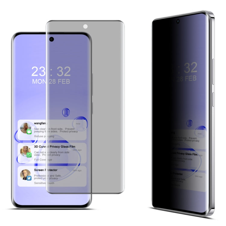 For OPPO Reno12 Global imak No Edge Version 3D Curved Privacy Full Screen Tempered Glass Film - OPPO Tempered Glass by imak | Online Shopping UK | buy2fix