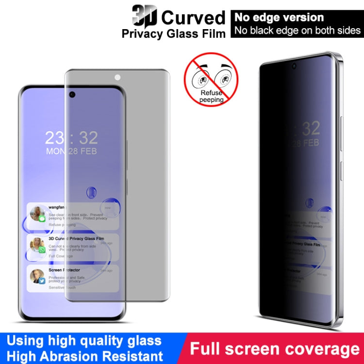 For OPPO Reno12 Global imak No Edge Version 3D Curved Privacy Full Screen Tempered Glass Film - OPPO Tempered Glass by imak | Online Shopping UK | buy2fix