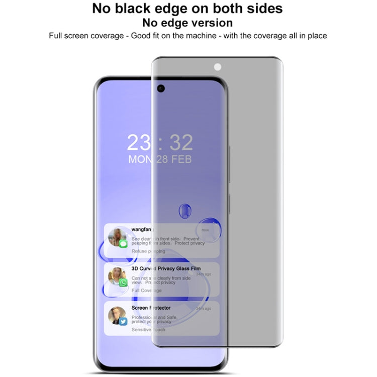 For OPPO Reno12 Global imak No Edge Version 3D Curved Privacy Full Screen Tempered Glass Film - OPPO Tempered Glass by imak | Online Shopping UK | buy2fix