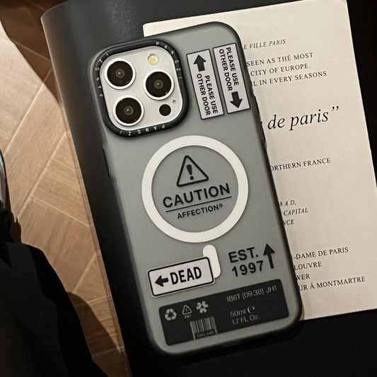 For iPhone 14 Double-Layer Frosted IMD MagSafe Phone Case(Arrow Label) by buy2fix