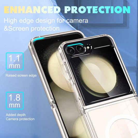 For Samsung Galaxy Z Flip5 5G MagSafe Transparent Shockproof PC Folding Phone Case by buy2fix