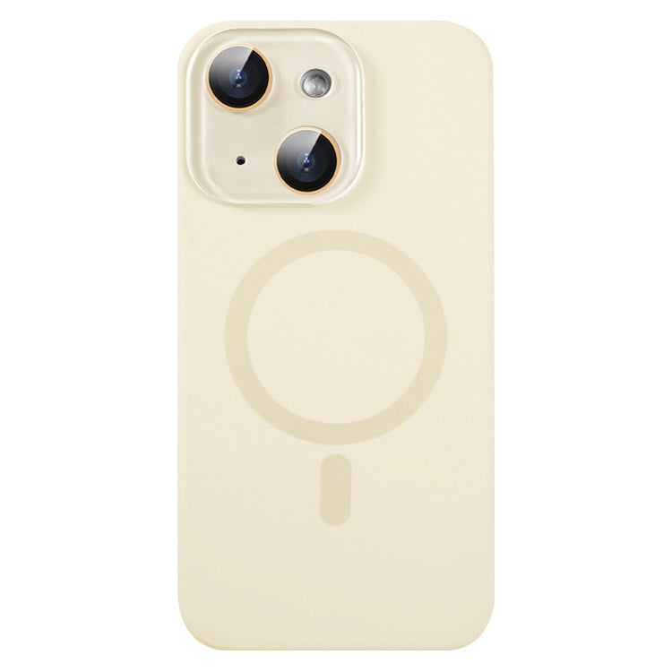 For iPhone 15 Liquid Silicone MagSafe Full Coverage Phone Case with Lens Film(White) - iPhone 15 Cases by buy2fix | Online Shopping UK | buy2fix