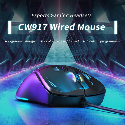 ONIKUMA CW917 RGB 3600DPI Wired Mouse(Black) by ONIKUMA