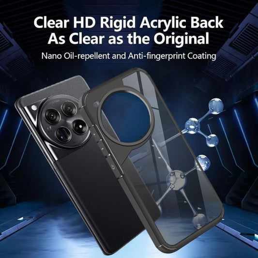 For OnePlus 12 Acrylic+TPU Transparent Shockproof Phone Case(Black) by buy2fix