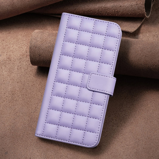 For iPhone 16 Plus Square Texture Leather Phone Case(Purple) by buy2fix
