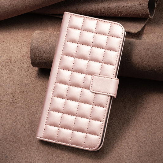For iPhone 16 Pro Max Square Texture Leather Phone Case(Rose Gold) by buy2fix