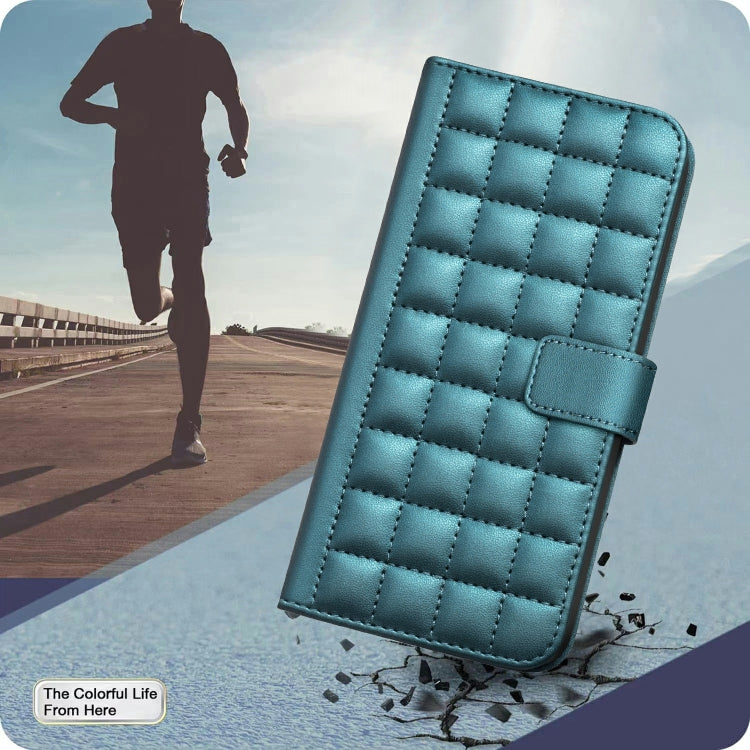 For Samsung Galaxy S25 Ultra 5G Square Texture Leather Phone Case(Green) by buy2fix