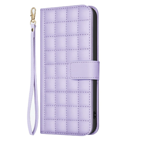 For Samsung Galaxy S25 Ultra 5G Square Texture Leather Phone Case(Purple) by buy2fix