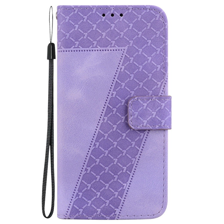 For Samsung Galaxy S25+ 5G Seven-shaped Embossed Leather Phone Case(Purple) - Galaxy S25+ 5G Cases by buy2fix | Online Shopping UK | buy2fix