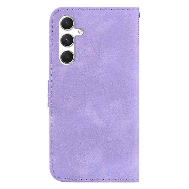 For Samsung Galaxy S25+ 5G Seven-shaped Embossed Leather Phone Case(Purple) - Galaxy S25+ 5G Cases by buy2fix | Online Shopping UK | buy2fix