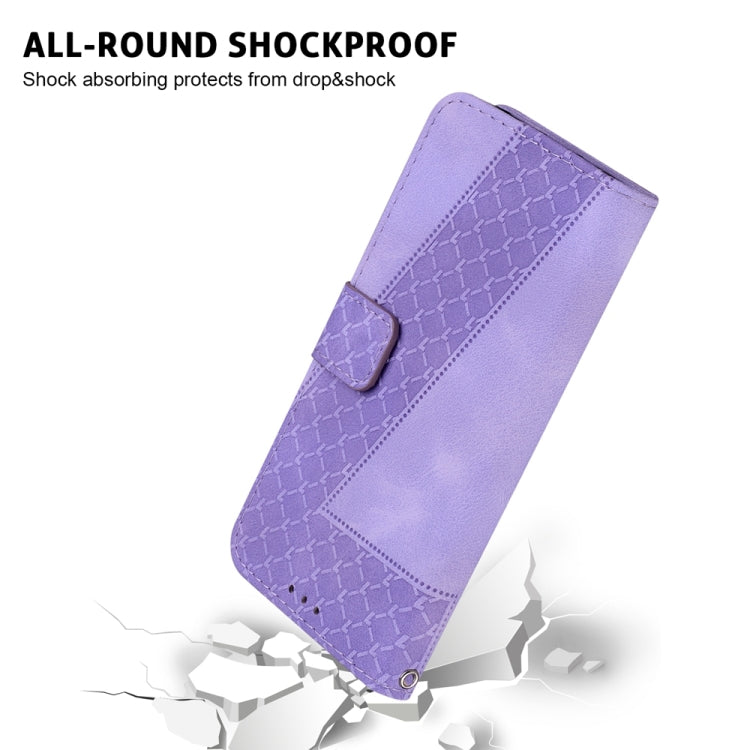 For Samsung Galaxy S25+ 5G Seven-shaped Embossed Leather Phone Case(Purple) - Galaxy S25+ 5G Cases by buy2fix | Online Shopping UK | buy2fix