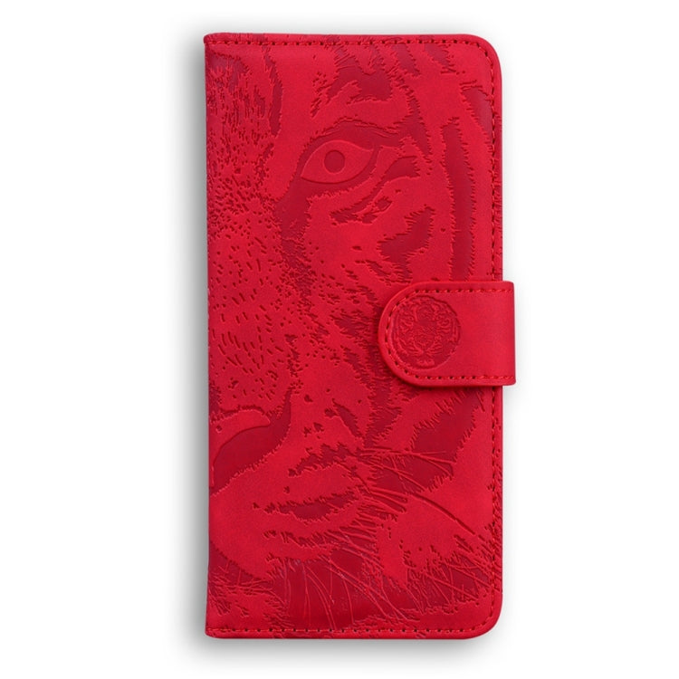 For Samsung Galaxy S25+ 5G Tiger Embossing Pattern Flip Leather Phone Case(Red) - Galaxy S25+ 5G Cases by buy2fix | Online Shopping UK | buy2fix