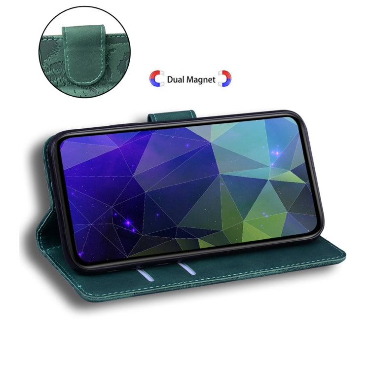 For Samsung Galaxy S25+ 5G Tiger Embossing Pattern Flip Leather Phone Case(Green) - Galaxy S25+ 5G Cases by buy2fix | Online Shopping UK | buy2fix
