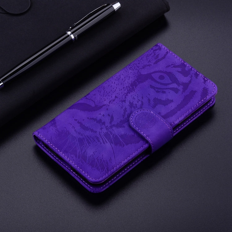For Samsung Galaxy S25+ 5G Tiger Embossing Pattern Flip Leather Phone Case(Purple) - Galaxy S25+ 5G Cases by buy2fix | Online Shopping UK | buy2fix