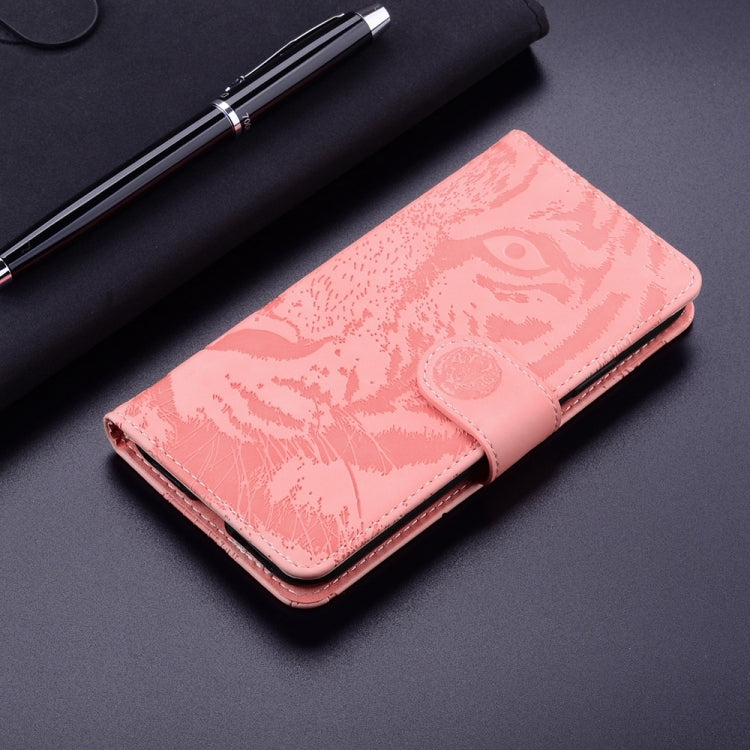 For Samsung Galaxy S25+ 5G Tiger Embossing Pattern Flip Leather Phone Case(Pink) - Galaxy S25+ 5G Cases by buy2fix | Online Shopping UK | buy2fix