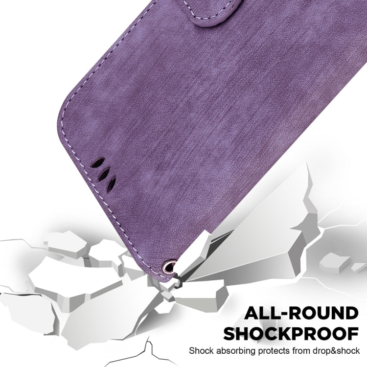 For Samsung Galaxy S25 5G Little Tiger Embossed Leather Phone Case(Purple) by buy2fix