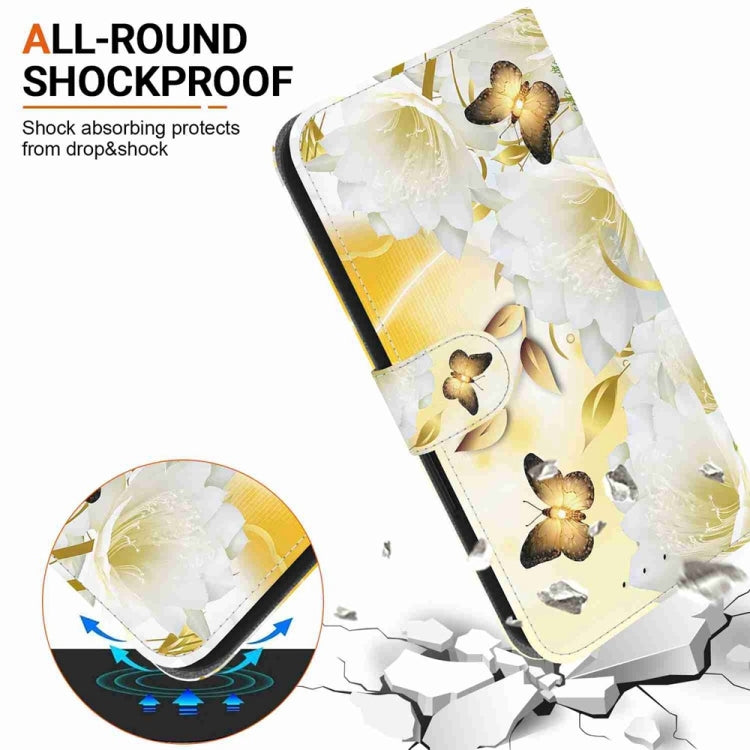 For Samsung Galaxy S25+ 5G Crystal Texture Colored Drawing Leather Phone Case(Gold Butterfly Epiphyllum) by buy2fix
