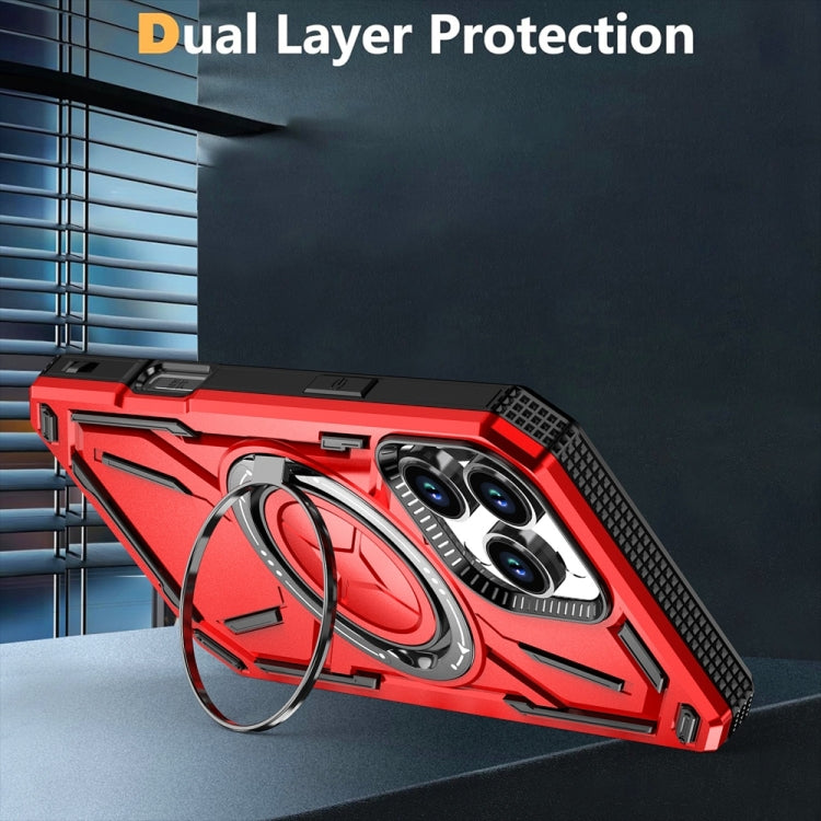 For iPhone 14 Pro Max Armor II Series MagSafe Magnetic Holder Phone Case(Red) - iPhone 14 Pro Max Cases by buy2fix | Online Shopping UK | buy2fix