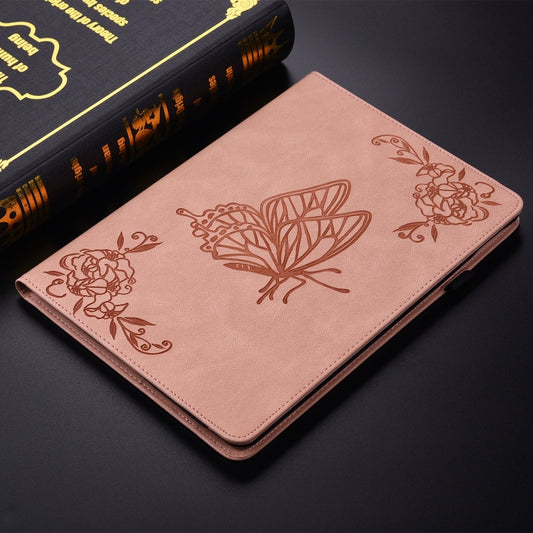 For Huawei MatePad SE 11 2024 Butterfly Flower Embossed Leather Tablet Case(Rose Gold) by buy2fix