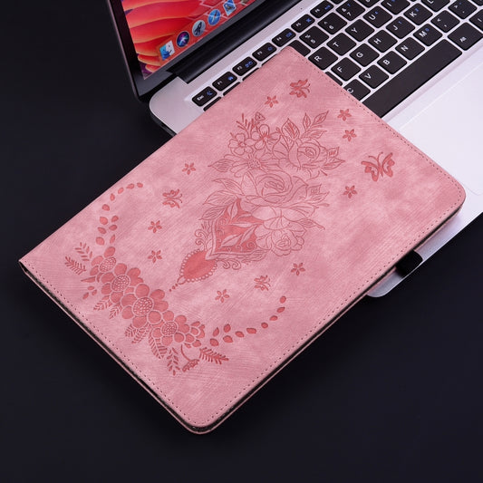For Huawei MatePad SE 11 2024 Butterfly Rose Embossed Leather Tablet Case(Pink) by buy2fix