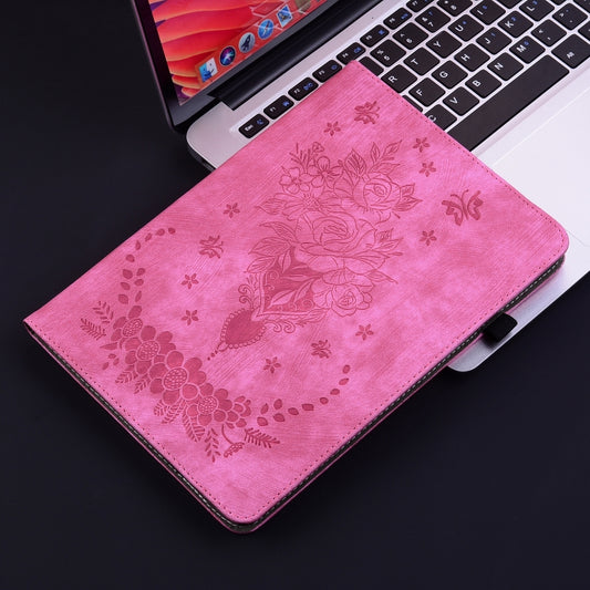 For Huawei MatePad SE 11 2024 Butterfly Rose Embossed Leather Tablet Case(Rose Red) by buy2fix