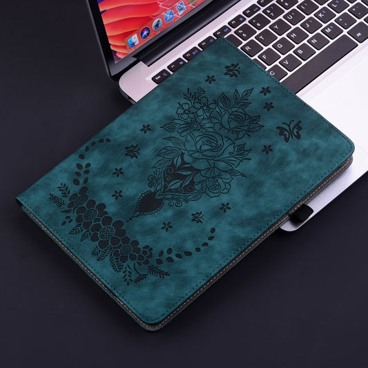For Huawei MatePad SE 11 2024 Butterfly Rose Embossed Leather Tablet Case(Dark Blue) by buy2fix