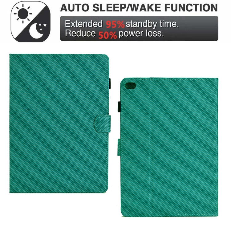 For iPad Air 10.5 2019 Solid Color Fiber Texture Smart Tablet Leather Case(Lake Green) - iPad Air (2019) Cases by buy2fix | Online Shopping UK | buy2fix