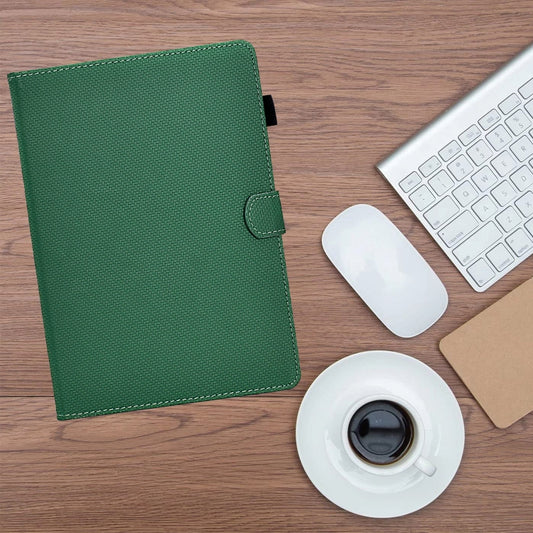 For iPad Air 11 2025 / 2024 Solid Color Fiber Texture Smart Tablet Leather Case(Green) by buy2fix