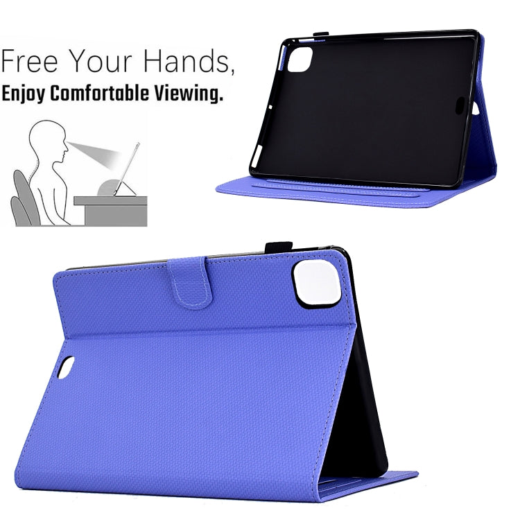 For iPad Air 10.9 2022 / 2020 Solid Color Fiber Texture Smart Tablet Leather Case(Purple) - iPad Air (2022) / (2020) 10.9 Cases by buy2fix | Online Shopping UK | buy2fix