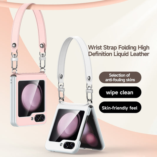 For Samsung Galaxy Z Flip6 / Flip7 FE SULADA Skin Feel Liquid Leather Phone Case with Strap(White) - Galaxy Z Flip6 5G Cases by SULADA | Online Shopping UK | buy2fix