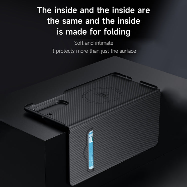 For Samsung Galaxy Z Fold6 SULADA Kevlar 600D Texture Smart Window Leather Phone Case(Black) - Galaxy Z Fold6 5G Cases by SULADA | Online Shopping UK | buy2fix