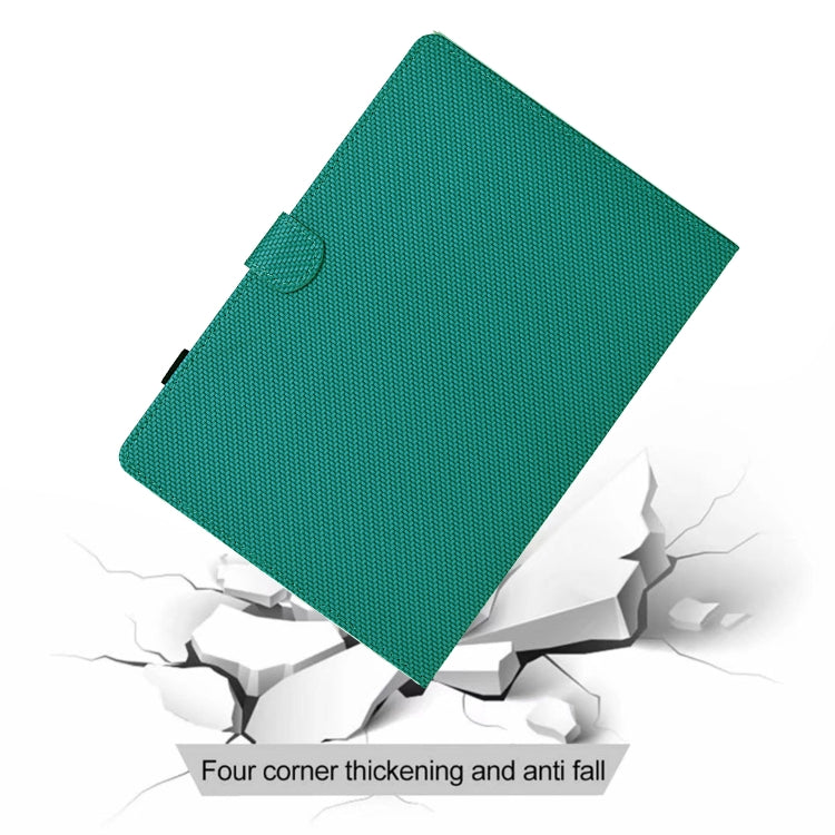 For Lenovo Tab M11 / Xiaoxin Pad 2024 Solid Color Fiber Texture Smart Tablet Leather Case(Lake Green) by buy2fix