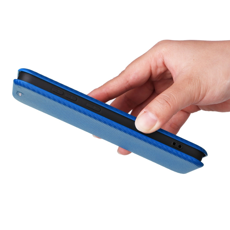 For Samsung Galaxy S25+ 5G Carbon Fiber Texture Flip Leather Phone Case(Blue) by buy2fix