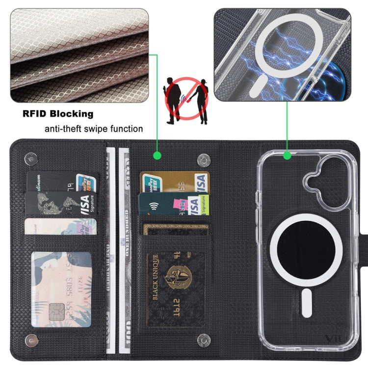 For iPhone 13 Pro Max ViLi GHA-C Series RFID MagSafe Magnetic Flip Leather Phone Case(Black) by ViLi
